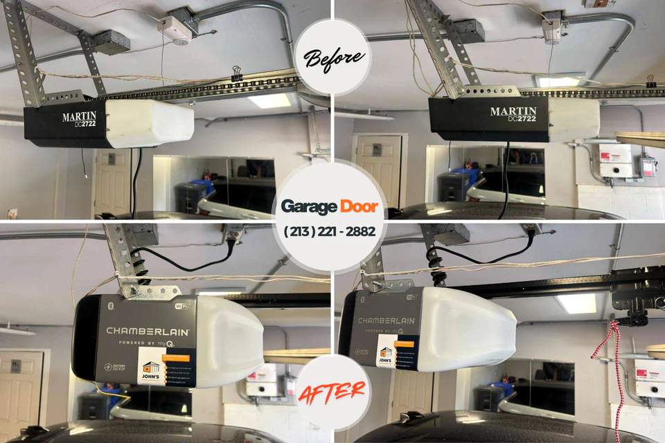 Before and after: garage door repair Point Marion, PA